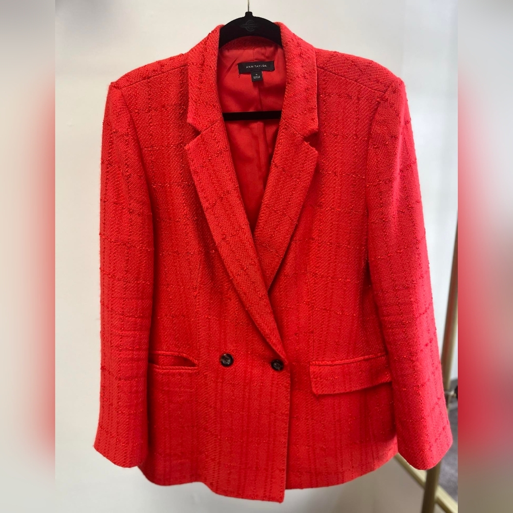 Red Ann Taylor Blazor Jacket